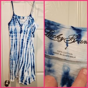 Lucky Brand blue and white tie dye dress